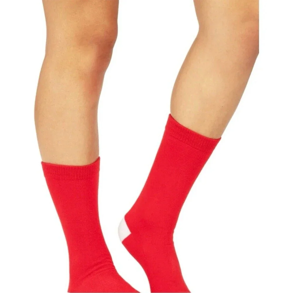 Tipsy Elves Novelty Crew Socks Unisex One Size Red White Funny pants off on gift